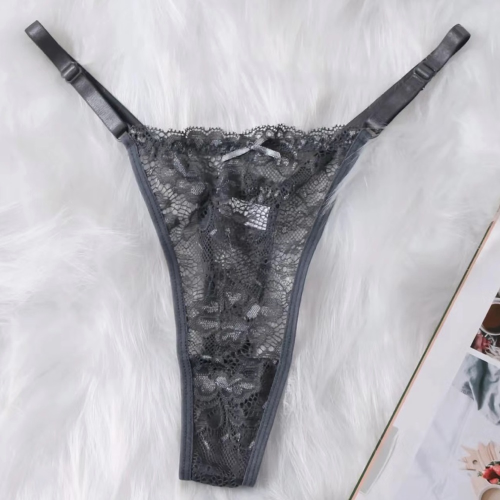 Women’s 6pc Adjustable Lace Sheer Thong Panties Set - Picture 6 of 9